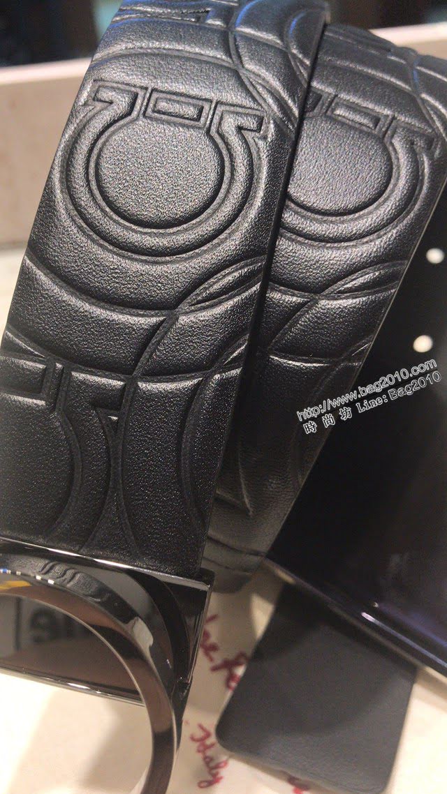 菲拉格慕男士皮帶 Ferragamo經典亮搶磨砂八字扣腰帶  jjp2131